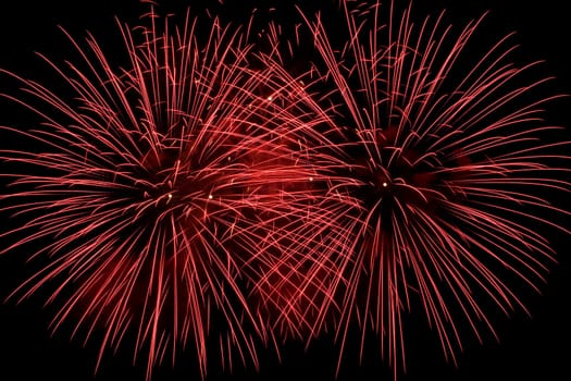 Frame fill with two red firework flowers