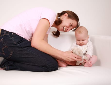 Family moments - Mother enjoying her cute baby