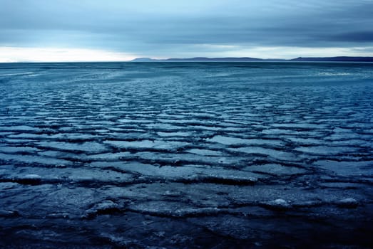 A winter landscape from Hungary, Lake Balaton.