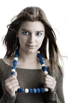 Close-up portrait of a fresh and beautiful young fashion model