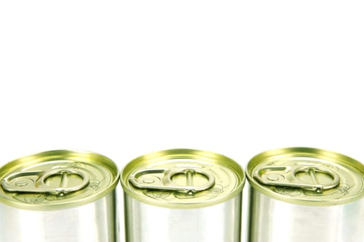 Canned food isolated against a white backgound