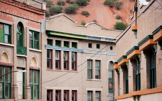 1800s buildings in Bisbee Arizona mining town