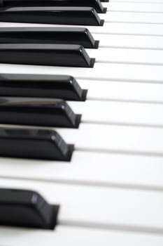 White and black keys of music piano
