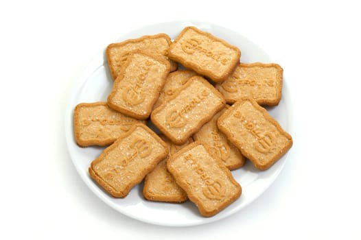 A dish with fragrant cookies oven baked