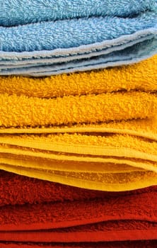Cyan, yellow and red soft cotton serviettes