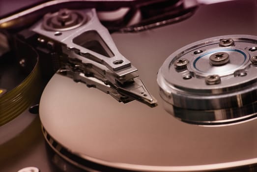 Hard disk detail. Limited DOF
