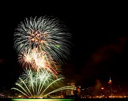 The 4th of July fireworks over the Hudson River