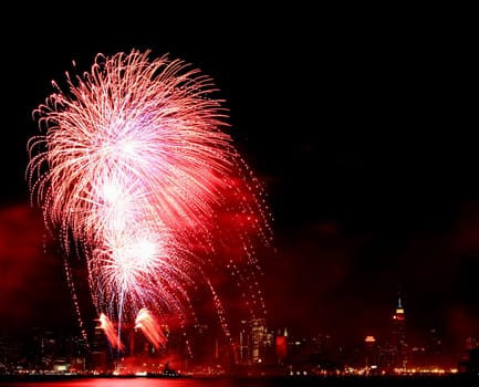 The 4th of July fireworks over the Hudson River