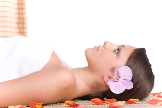 young woman relaxing in massage