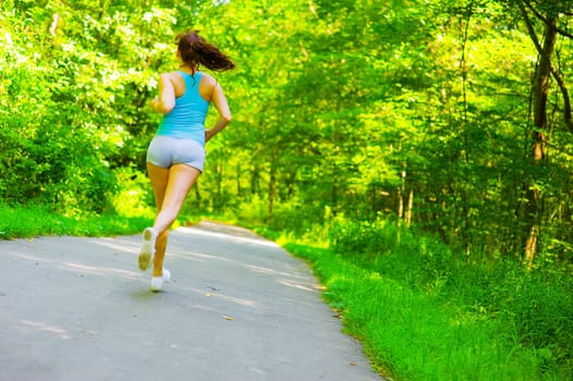 Young woman exercising, from a complete series of photos.
