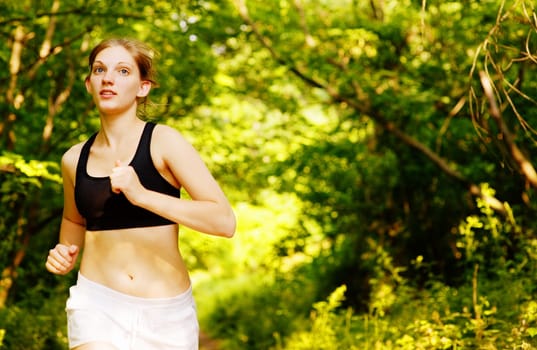 Woman trail runner, from a complete series of photos.