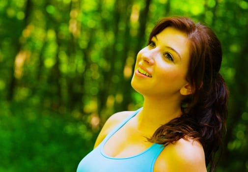 Young woman exercising, from a complete series of photos.