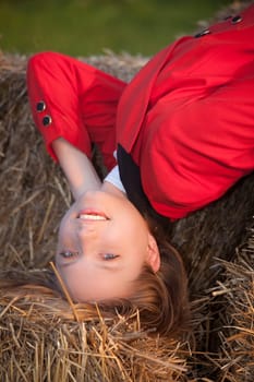 country stile model portrait / head down