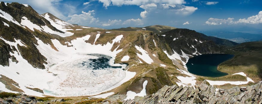 Two Of  The Seven Lakes of Rila mountain in bulgaria