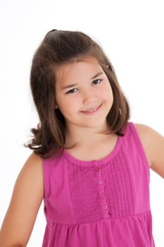Portrait of a cute eight year old girl