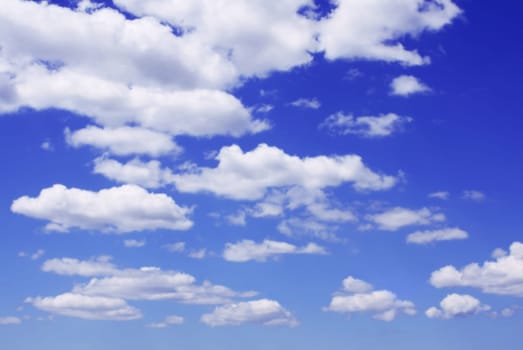 White clouds in the blue sky