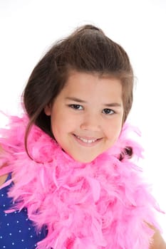 Portrait of a cute eight year old girl
