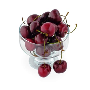Juicy, big and sweet cherries in of bowl