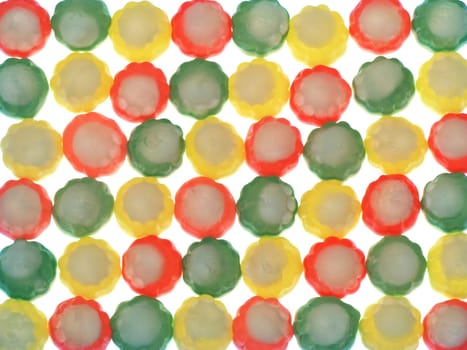 Colored marmalade: red, yellow, green, orange, pink