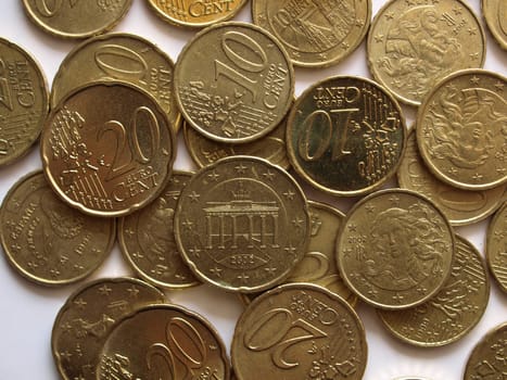 Euro coins money (European currency) useful as a background