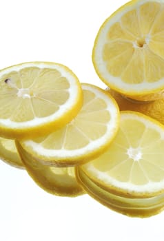 Lemon over white background