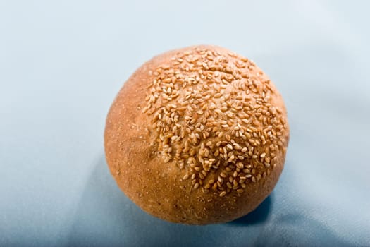food series: tasty round bun with seed