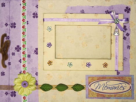 a hand crafted colorful scrapbook photo frame