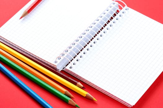 Close-up of pencil and agenda