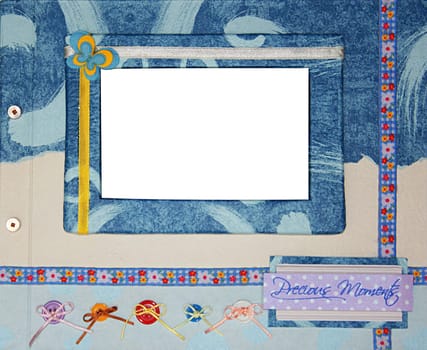 a hand crafted scrapbook photo frame