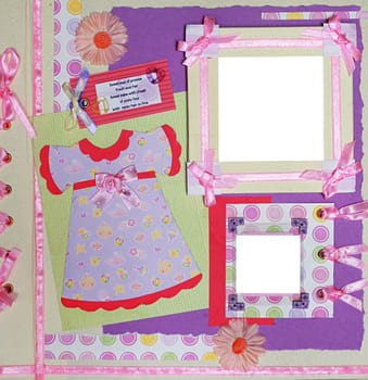 a hand crafted colorful scrapbook photo frame