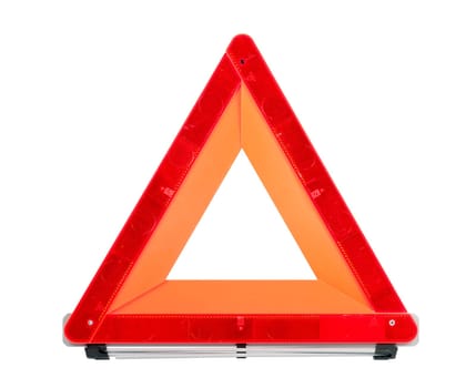 Car emergency sign isolated with clipping path over white