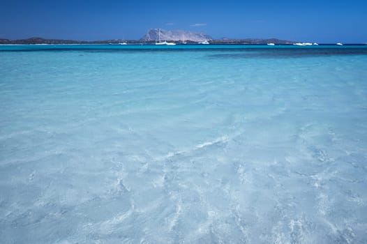 Famous La Cinta beach with beautiful water. San Theodoro in Sardinia, Italy
