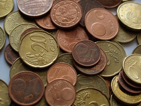 Euro coins money (European currency) useful as a background