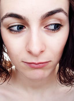 Young and beauty sad woman