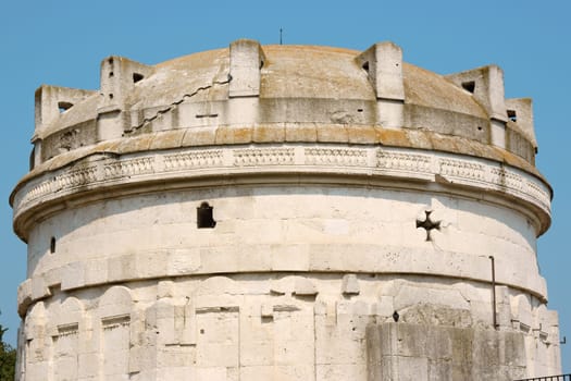 Mausoleum of Theodoric in Ravenna. In the year 520 the barbarian king Theodoric the Great made this mausoleum built as his future grave. Lately the mausoleum become a Christian oratory. The mausoleum was inscribed as UNESCO World Heritage in 1966