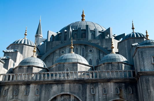 The Blue Mosque Exterior in Istanbul Turkey.