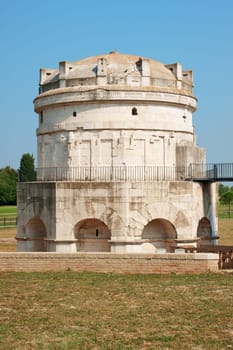 Mausoleum of Theodoric in Ravenna. In the year 520 the barbarian king Theodoric the Great made this mausoleum built as his future grave. Lately the mausoleum become a Christian oratory. The mausoleum was inscribed as UNESCO World Heritage in 1966