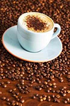 cappuccino on coffee background