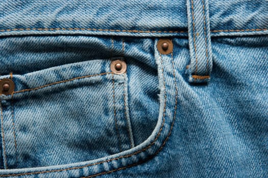 Blue jeans texture closeup