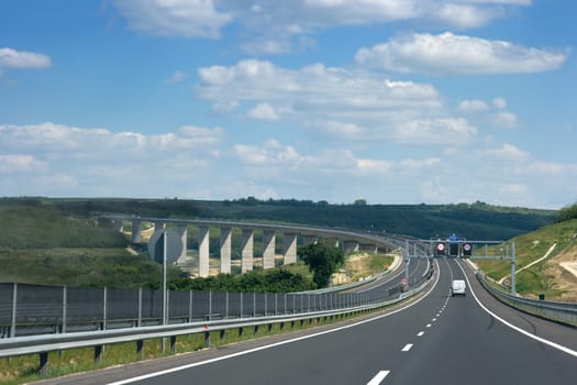 Highway with viaduct in the distance