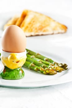 Healthy breakfast served on white plate