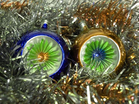 Tinsel and baubles for Christmas tree decoration