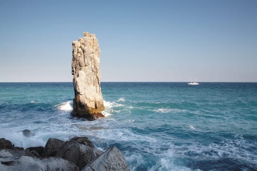 The rock in the Black sea (Crimea). The name of this rock - The Sail.