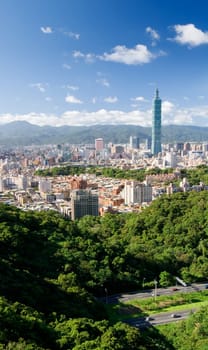 It is a beautiful cityscape in Taipei of Taiwan.
