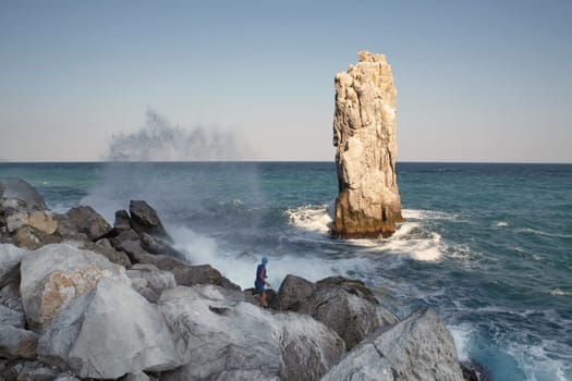 The rock in the Black sea (Crimea). The name of this rock - The Sail.