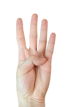 Man hand isolated on white background. Close up.