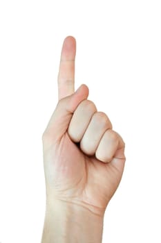 Man hand isolated on white background. Close up.