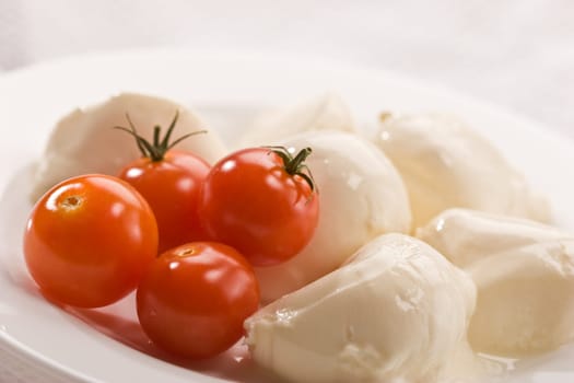 food series: mozzarella (soft cheese) and tomato