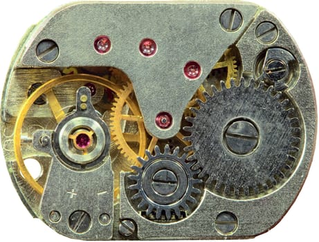 Macrophoto of a tiny old clockwork background