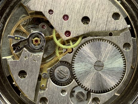Macrophoto of a tiny old clockwork background